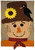 Autumn scarecrow burlap house flag with sunflower and crow design, 28" x 40", by Briarwood Lane