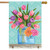 Fresh Cut Flowers Spring House Flag