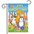 Briarwood Lane Cats Spoiled Here garden flag with colorful cats and flowers, feline humor design.