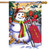 Snowman and Sled Winter House Flag