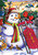 Snowman and Sled Winter House Flag