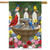 Birdbath Gathering Seasonal House Flag