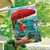 Briarwood Lane Beach Life house flag with colorful beach scene and red umbrella on sand.