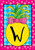 Pineapple Monogram Letter W Garden Flag
