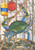 Briarwood Lane blue crab bushel garden flag with colorful nautical design on sand-inspired background.