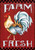 Farm Fresh Rooster Summer Garden Flag