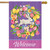 Bunny Wreath Welcome House Flag