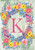 Briarwood Lane Spring Monogram Letter K Garden Flag with colorful flowers and bright pink lettering displayed.
