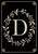 Briarwood Lane Classic Monogram Letter D Garden Flag, black, elegant, vintage, decorative, small, printed design.