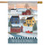 Winter Saltboxes Primitive House Flag