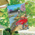 Briarwood Lane Spring Covered Bridge House Flag, colorful springtime decor for porch, yard, or patio display.
