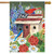 Briarwood Lane Patriotic Gathering Spring House Flag with American stars, stripes, and floral garden scene.