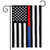 Thin Blue & Red Line Embroidered Garden Flag