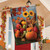 Briarwood Lane Bountiful Cornucopia Autumn House Flag, colorful fall decor with harvest print on porch.
