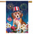 Celebrate Freedom Dog Fourth of July House Flag