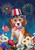 Celebrate Freedom Dog Fourth of July House Flag