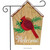 Cardinal Birdhouse Applique Garden Flag