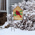 Cardinal Birdhouse Applique Garden Flag