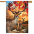 Harvest Deer Autumn House Flag