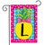 Briarwood Lane small printed garden flag with colorful pineapple and letter L for spring and summer decor.