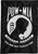 Briarwood Lane POW Applique Garden Flag, black POW MIA flag with white stitched prisoner silhouette emblem.