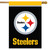 Briarwood Lane Pittsburgh Steelers NFL licensed house flag with logo and team name in yellow.