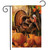 Briarwood Lane small printed Harvest Turkey Fall Garden Flag with colorful autumn and pumpkin display.