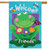 Welcome Friends Frog Summer House Flag