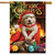 Christmas Puppy House Flag