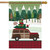 Christmas Wagon Primitive House Flag