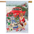 Briarwood Lane Holiday Dogs Christmas House Flag with colorful dogs and festive winter scene design.