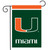 Briarwood Lane official NCAA Miami Hurricanes garden flag with green, orange, and white team logo design.