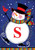 Winter Snowman Monogram Letter S Garden Flag