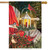 Cardinal Lantern Christmas House Flag