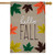 Hello Fall Leaves Burlap House Flag