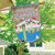 Spring Camper Burlap House Flag