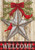 Briarwood Lane Festive Barnstar Winter House Flag with colorful, cheery design and welcome greeting on rustic background.