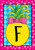 Briarwood Lane small printed pineapple garden flag with letter F, colorful and cheery springtime decor.