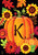 Fall Pumpkin Monogram Letter K Garden Flag