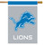 Briarwood Lane Detroit Lions NFL licensed house flag with blue lion logo on gray background.