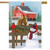 Snowy Stable Winter House Flag