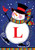 Winter Snowman Monogram Letter L Garden Flag