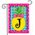 Briarwood Lane small printed garden flag with colorful pineapple and J monogram for spring and summer decor.
