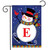 Winter Snowman Monogram Letter E Garden Flag