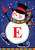 Winter Snowman Monogram Letter E Garden Flag