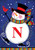 Winter Snowman Monogram Letter N Garden Flag