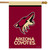 Briarwood Lane Arizona Coyotes NHL licensed house flag with maroon and tan colors and logo.