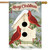 Christmas Cardinal Birdhouse House Flag