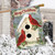 Christmas Cardinal Birdhouse House Flag