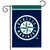 Briarwood Lane Seattle Mariners MLB licensed garden flag with navy blue and green colors.